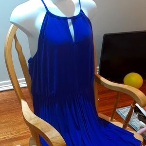 INDIGO PLEATED SUN DRESS